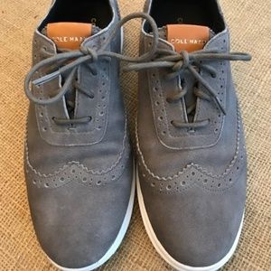 Cole Haan Grand.0S Suede Grey Oxfords